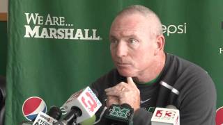 Marshall University Head Football Coach Doc Hollidays PreSo Mississippi Press Conference [upl. by Aneetak300]