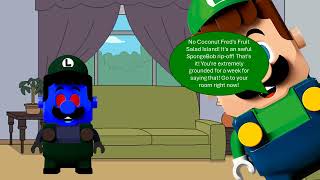 Dark Lego Luigi Says quotYes Coconut Freds Fruit Salad Islandquot  Grounded [upl. by Eatton]