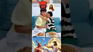 Jesus vs Satanas 👿😱😅 Jesus Love ❤️jesus respect memes funny shorts fe tranding jesussongs [upl. by Publia771]