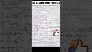 CLASS 10th MATHS FORMULAS [upl. by Kyne748]