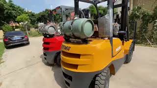 STMA 3Ton lpg gaosline forklift with 3 stages 4500mm mast [upl. by Su]