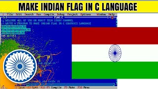 how to make Indian flag using c graphics language  make india flag in c  C GRAPHICS PROGRAM [upl. by Giarla]