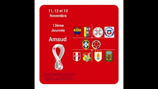 Pronostics Foot Qualifications Amérique du Sud Coupe du monde 2022 13ème Journée 111213 Novembre [upl. by Fulbright]