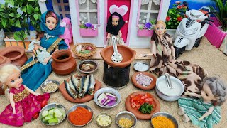 ஆயிஷா அம்மா செய்த மீன் குழம்பு செம டேஸ்ட்Miniature Meen Kulambu recipe makingBarbie show tamil [upl. by Dione]