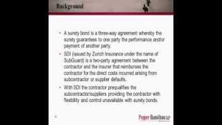 Payment and Performance Surety Bonds and Subguard Insurance in Construction Projects [upl. by Sibelle]