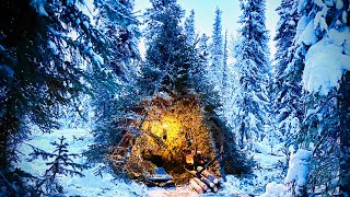 33c ￼WINTER CAMPING IN TREE HOUSE FREEZING COLD [upl. by Nalyad]