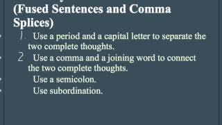 Fused Sentences amp Comma Splices [upl. by Aihselat]