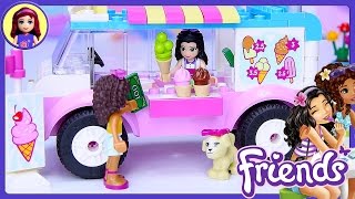 Lego Junior Friends Emmas Ice Cream Truck Review Build Silly Play  Kids Toys [upl. by Anovad]