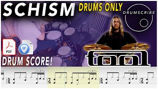 Schism DRUMS ONLY  Tool  DRUM SCORE Sheet Music PlayAlong  DRUMSCRIBE [upl. by Corbett]