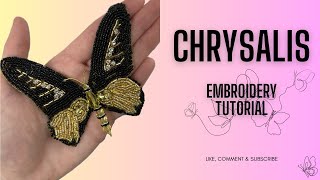 Chrysalis  Butterfly Embroidery Tutorial nature relaxingvideos hautecouture [upl. by Ghassan]