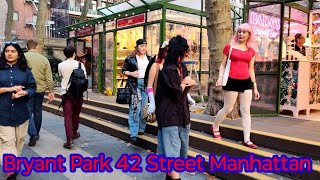 Bryant Park Manhattan NY 42 Street walkingtour manhattan [upl. by Arne]