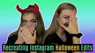 Recreating Instagram Edits for Halloween Face Painting Challenge  Jacy and Kacy [upl. by Armbrecht]