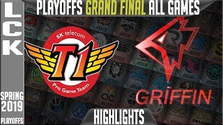 SKT vs GRF Highlights ALL GAMES  LCK Playoffs Grand Final Spring 2019  SK Telecom T1 vs Griffin [upl. by Ellehcam]