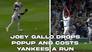 Joey Gallo drops popup and costs the Yankees a run [upl. by Nahn]