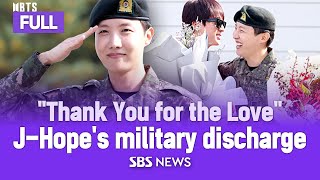 💜FULL Clip quotThank You for the Lovequot JHopes military discharge  La baja militar de JHope  SBS [upl. by Maris]