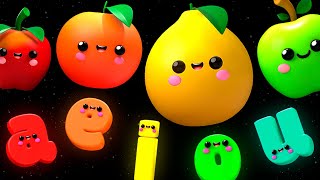 Baby Fruit Dancing with the Vowels 🍎🍊🍋‍🍏🍇 Sensory Video for babies [upl. by Zimmerman544]