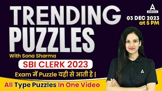 Reasoning Puzzles for Bank Exam  SBI Clerk Reasoning Preparation  Reasoning Classes By Sona Sharma [upl. by Aronoff673]