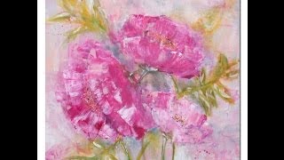 Acrylmalerei painting acrylic Pfingstrose peony for beginners [upl. by Currier]