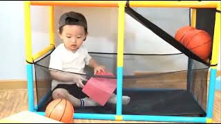 KB060008 Combuy Indoor sport game interactive adjustable toys kids basketball hoop stand [upl. by Liva]