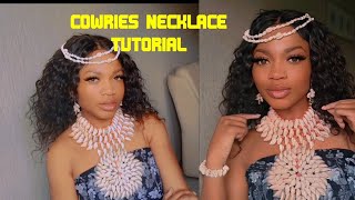 Cowries Necklace Tutorial cowrieshell necklacetutorial traditionalnecklace [upl. by Orling]