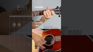 Zombie  The Cranberries Guitar Chords Tutorial shorts guitar [upl. by Pare720]