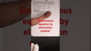 Solving simultaneous equation by elimination method [upl. by Oribella]