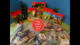 Huge Schleich Animal Haul  Farm amp Wild Animals Dinosaurs amp More [upl. by Annaitat]