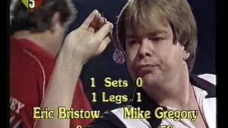 Darts British Matchplay 1990 Quarter Final Bristow vs Gregory [upl. by Chevy]