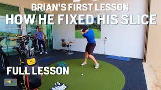 HOW BRIAN FIXED HIS SLICE  WHAT A GOLF LESSON LOOKS LIKE [upl. by Tulley]