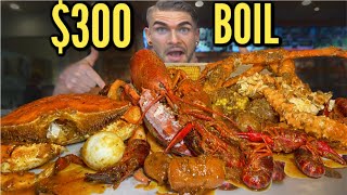 300 MASSIVE SEAFOOD BOIL  Lobster King Crab Crawfish Shrimp  DELICIOUS CAJUN SEAFOOD [upl. by Fadden]