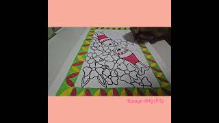 Madhubani floral and fish painting water theme  Easy drawing [upl. by Rehptosirhc]