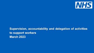 Supervision accountability and delegation of activities to support workers [upl. by Yaner]