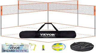 VEVOR 4Way Volleyball Net Adjustable Height Badminton Net Set for Backyard Beach Review [upl. by Daley595]