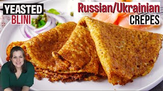 Yeasted Blini блины RussianUkrainian Crepes blini crepes cooking [upl. by Annat663]