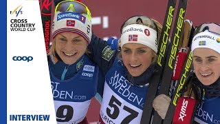 Therese Johaug  quotThe atmosphere was amazingquot  Ladies 10 km  Ulricehamn  FIS Cross Country [upl. by Dalis]