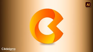 How to Make Letter C Logo Design in Illustrator Design 4 Lettermark Logo Series Codeigma Learning [upl. by Kiele]