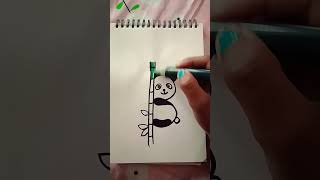 panda drawing with B letter art shorts videos 🐼✨ [upl. by Tnelc32]