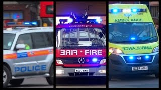 Fire Engines Police Cars and Ambulances responding  Compilation 12 [upl. by Dranyam]