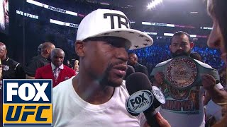 Floyd Mayweather Weighin Interview  Weighin  Mayweather vs McGregor [upl. by Yvad46]