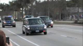 President Obamas motorcade passing by Fleamasters Music Hall [upl. by Suanne]