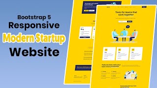 Bootstrap 5  Responsive Modern Startup Website  HTML Bootstrap 5 amp JS  Step by Step Tutorial [upl. by Yht]