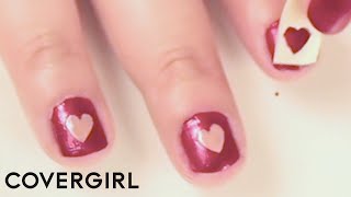 Nail Art Valentines Day Heart Nail Designs By Seventeen  COVERGIRL [upl. by Ahkeber]