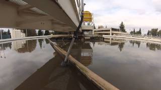 Entech Design Sludge Blanket Sensor in a clarifier with a surface skimmer [upl. by Neenej919]