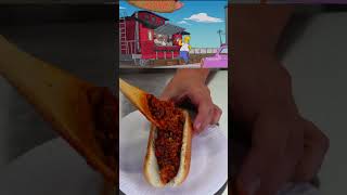 Im OBSESSED with This Simpsons Chili Hot Dog Recipe [upl. by Eittam]