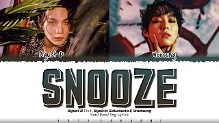 Agust D  Snooze feat Ryuichi Sakamoto Woosung of The Rose Lyrics Color CodedHanRomEng [upl. by Amil]