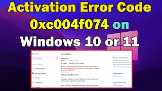 how to Fix Activation Error Code 0xc004f034 on Windows 10 amp 11 [upl. by Pollerd575]