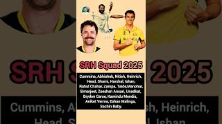 SRH Squad for IPL 2025  Sunrisers Hyderabad players list 2025 srh iplauction [upl. by Norward]