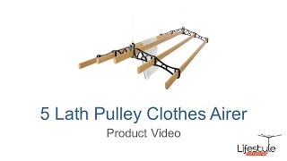 5 Lath Pulley Clothes Airer A3414 Product Video [upl. by Richlad608]