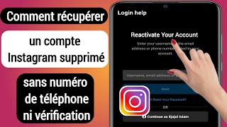 Comment récupérer un compte Instagram désactivé  Nouvelle Méthode 2024 [upl. by Fuld]