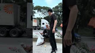 Unexpected video Young man helps homeless old man kindnessman homeless Viral Shorts [upl. by Eliathan]